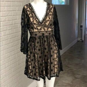 A.Calin by flying tomato Black Lace Dress